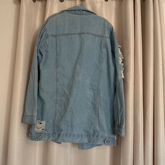 Ripped Boyfriend Denim Trucker Jacket - Picture 3 of 3